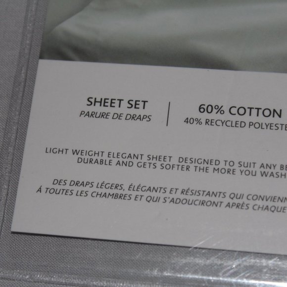 Lacoste Solid Sheet 4 Piece Grey 60% Cotton 40% Blended Polyester - Picture 4 of 12